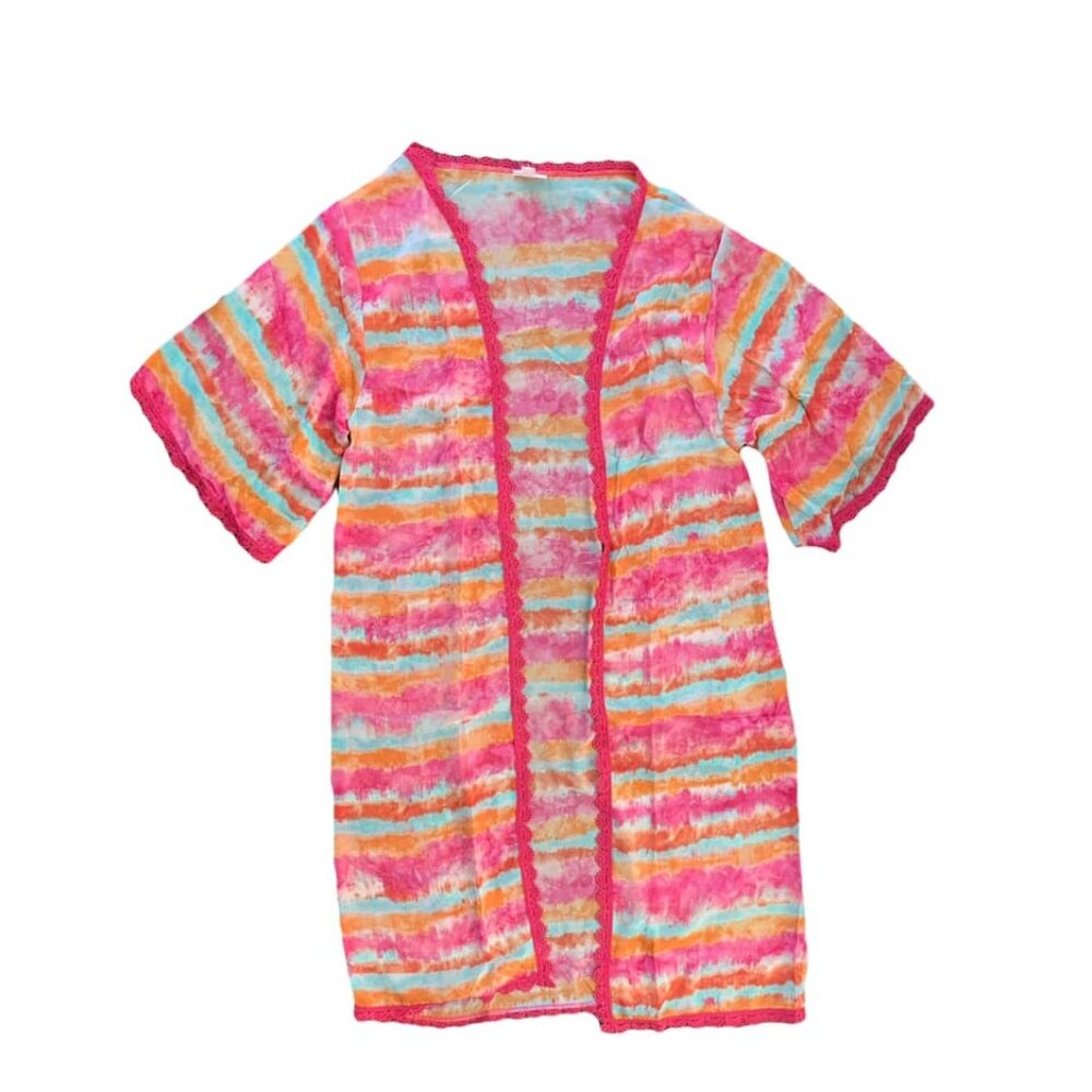 NEW LuLaRoe M Chloe Rainbow Bohemian Overlay Coverup Kimono Inspired NWT